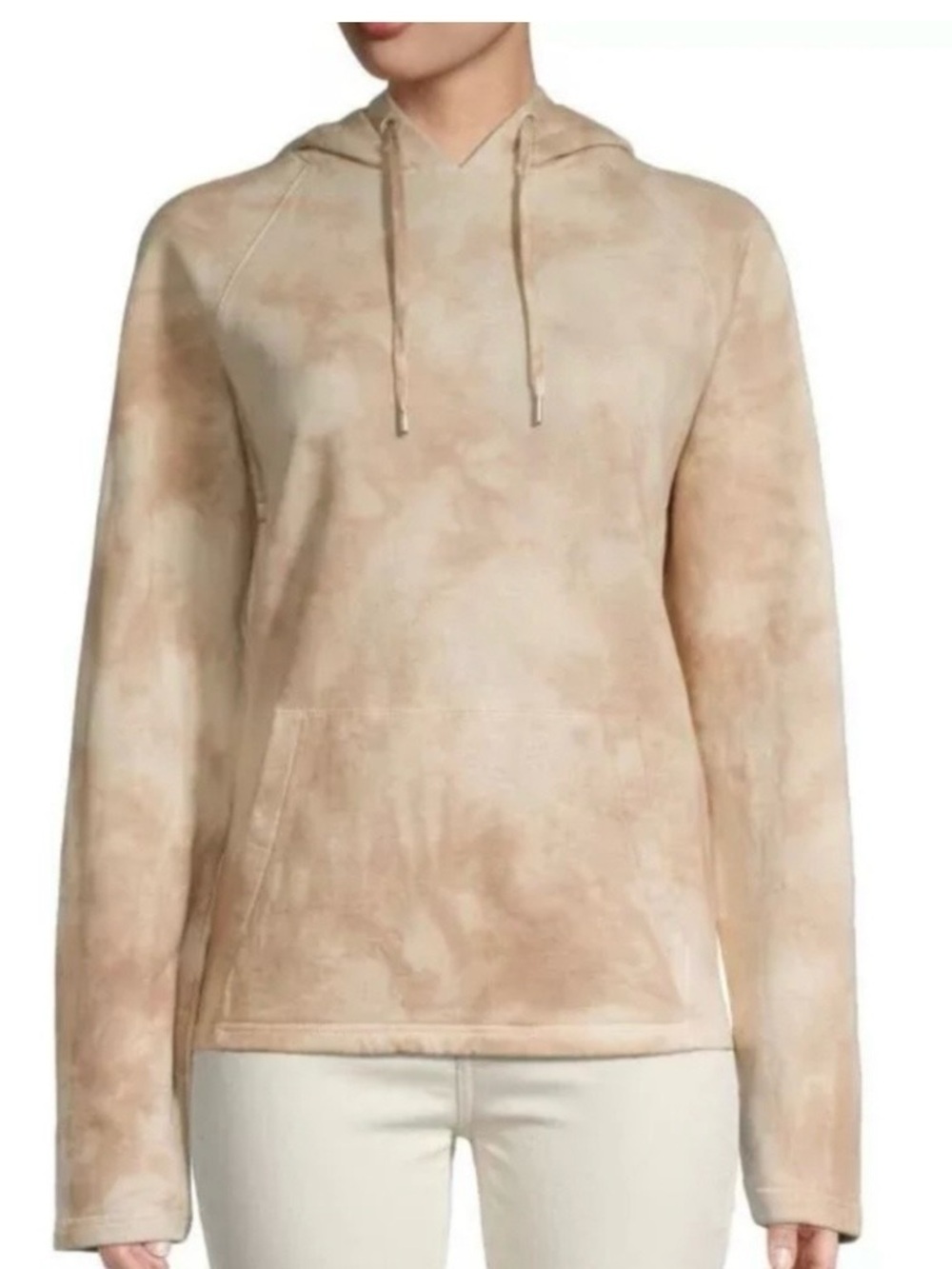 Hudson Jeans Beige Tie-Dye Cotton Hoodie. Size M